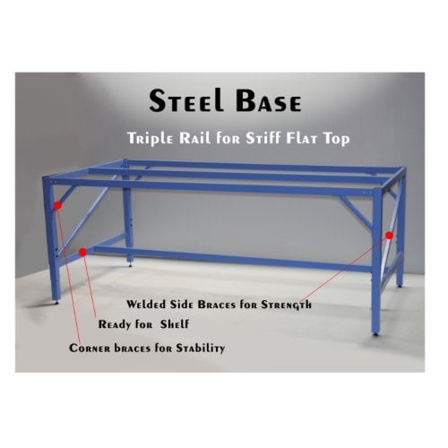 4' x 10' Rhino Work Table with 3/4" MDF Top and Cutting Mat