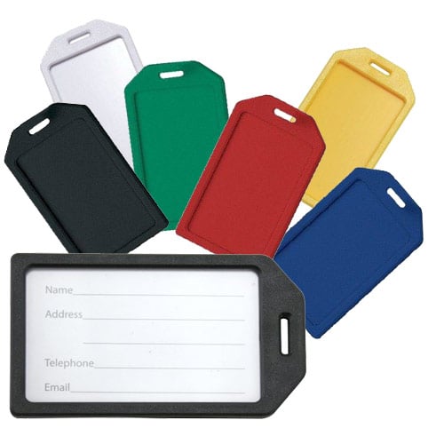 Rigid Plastic Heavy Duty Luggage Tag Holders - 100pk