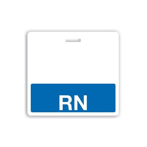 RN Horizontal Badge Buddies (Blue Bar/White Text) - 25pk