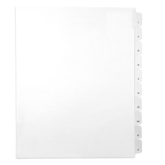 I - X - All-State Style Letter Size Collated Side Tab Legal Indexes - 2 Sets