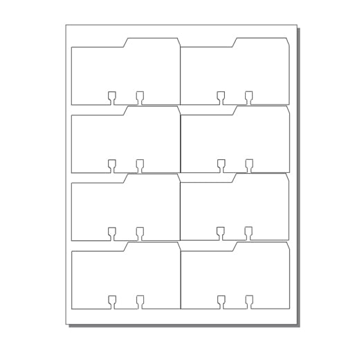 Rotary File Cards 8 Up With Right Tabs - 250 Sheets