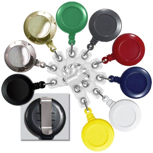 Round Badge Reel with Belt Clip - 25pk