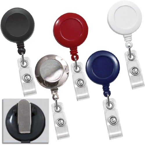Round Badge Reel with Spring Clip - 25pk
