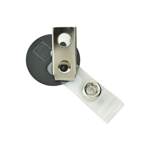 Round Black LogoClips with Swivel Clip and Clear Strap - 25pk