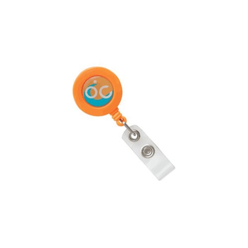 Round Retractable Badge Reel with Slide Clip - 25pk