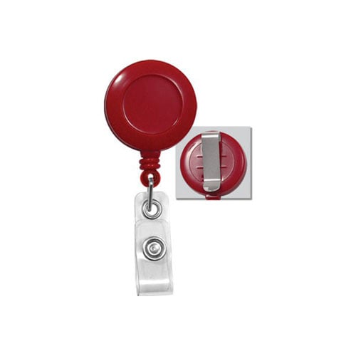 Round Retractable Badge Reel with Slide Clip - 25pk