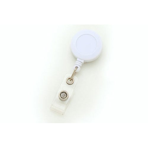 Round Retractable Badge Reel with Slide Clip - 25pk