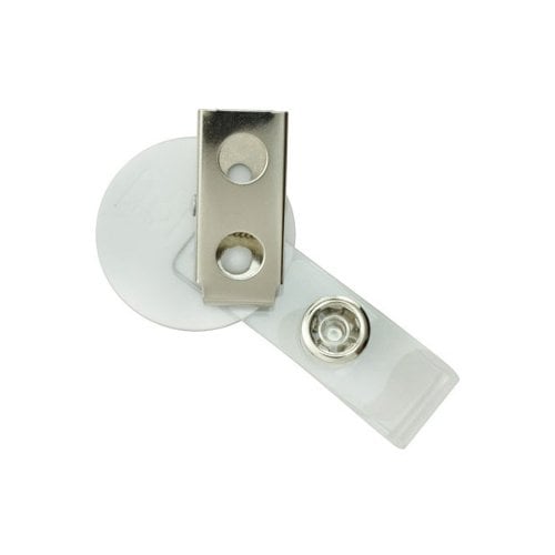 Round LogoClips with Swivel Clip and Clear Strap