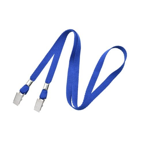 3/8" Flat Open Ended Lanyards with Two Bulldog Clips - 100pk