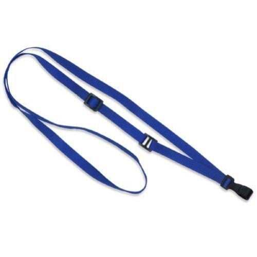 Royal Blue Adjustable Lanyard with No-Twist Plastic Hook - 100pk