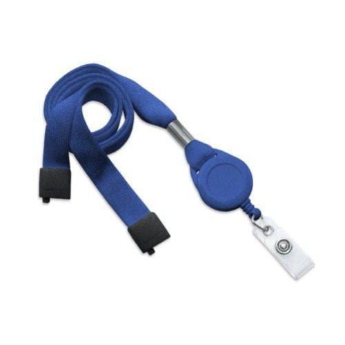 Royal Blue Break-Away Lanyard Badge Reel Combo - 100pk
