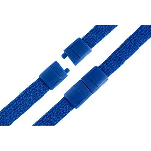 Royal Blue Breakaway Lanyard with Badge Reel and Card Clamp - 3/8" - 100pk
