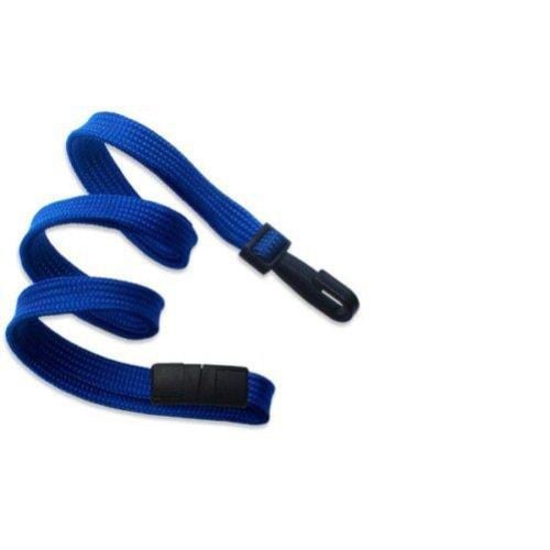 Royal Blue Flat Braid Break-Away Lanyard with Narrow Hook - 100pk