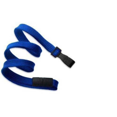 Royal Blue Flat Braid Break-Away Lanyard with Wide Hook - 100pk
