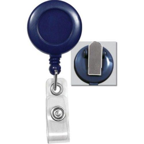 Royal Blue Round Badge Reel with Spring Clip - 25pk
