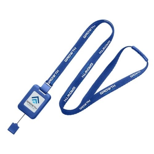 Royal Blue SlimReel System 3/8" Lanyard/Badge Reel Combination - 100pk