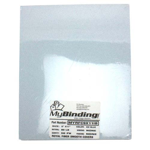 Royal Fiber Ice Blue 9" x 11" 80lb Smooth Cover - 50pk