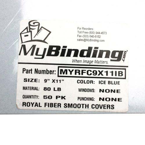 Royal Fiber Ice Blue 9" x 11" 80lb Smooth Cover - 50pk