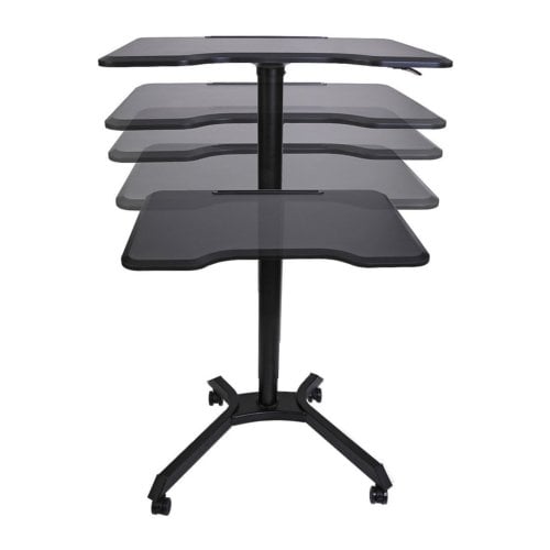 Adjustable Height Black Sit/Stand Mobile Desk with Easy Lift Design - Royal LT28