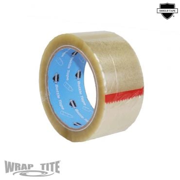 Wrap-Tite Recycled PET Bottle Clear Acrylic Carton Sealing Tape (48mm x 100m, 1.2 Mil) - 36 Rolls/Case