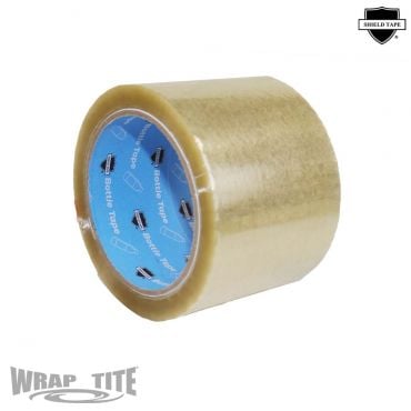 Wrap-Tite Recycled PET Bottle Clear Acrylic Carton Sealing Tape (72mm x 100m, 1.2 Mil) - 36 Rolls/Case