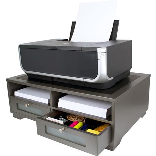 Victor Printer Stand with Shelves and Drawers (Classic Silver) - S1130