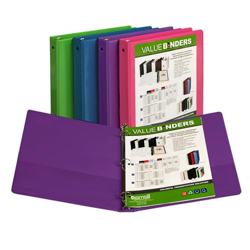 Samsill Assorted Fashion Economy Insertable Round Ring View Binder