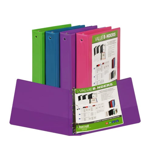 Samsill Assorted Fashion Economy Insertable Round Ring View Binder