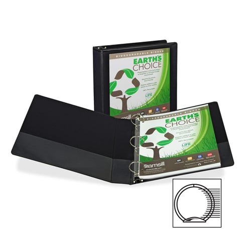 Samsill Black Earth's Choice Insertable Round Ring View Binder