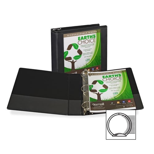 Samsill Black Earth's Choice Insertable Round Ring View Binder