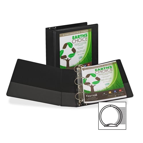 Samsill Black Earth's Choice Insertable Round Ring View Binder