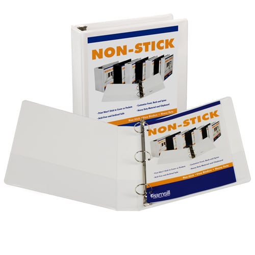 Samsill White Nonstick Round Ring View Binders