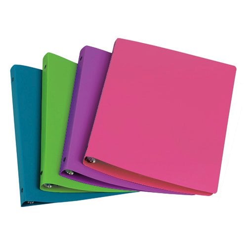 Samsill 1/2" Assorted Fashion 28-Gauge Flexible Poly 3-Ring Storage Binder - 12pk