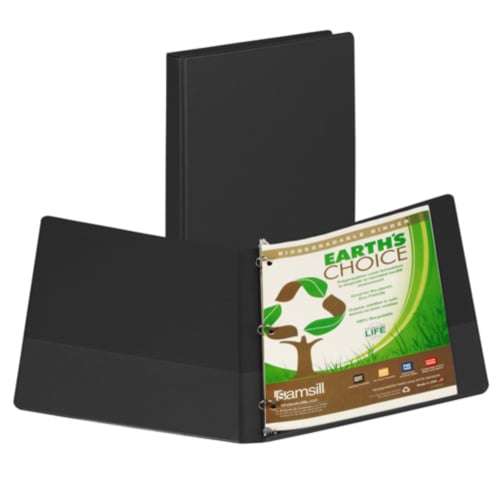 Samsill 1/2" Black Earth's Choice Round Ring Storage Binder - 12pk