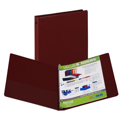Samsill 1/2" Burgundy Value Round Ring Storage Binder - 12pk