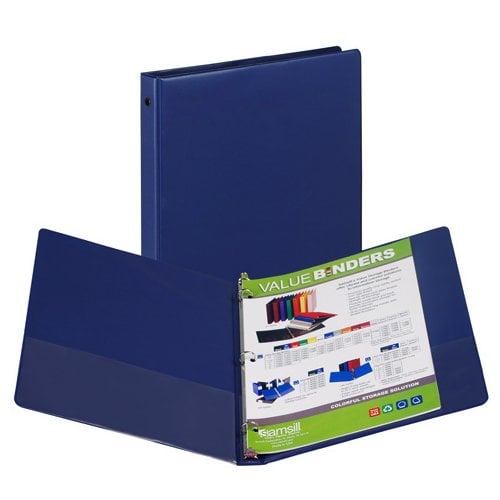 Samsill 1/2" Dark Blue Value Round Ring Storage Binder - 12pk