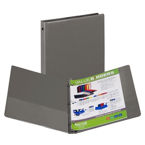Samsill Gray Value Round Ring Storage Binder
