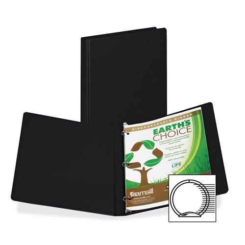 Samsill 1.5" Black Earth's Choice Round Ring Storage Binder - 12pk