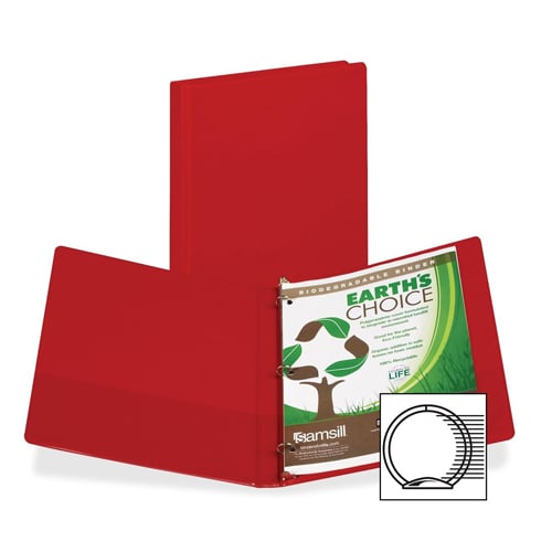 Samsill 1.5" Red Earth's Choice Round Ring Storage Binder - 12pk