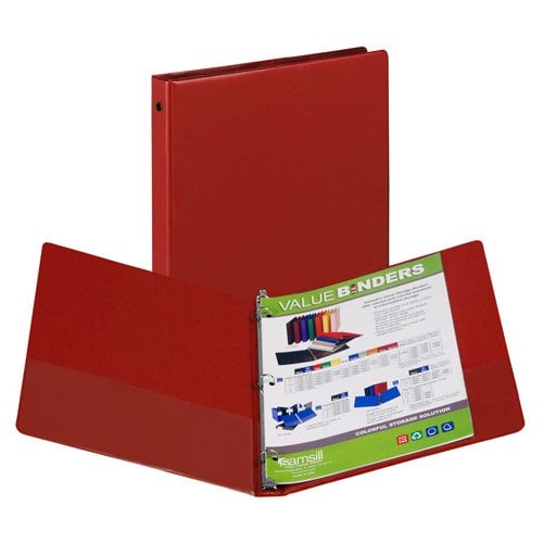 Samsill Red Value Round Ring Storage Binder