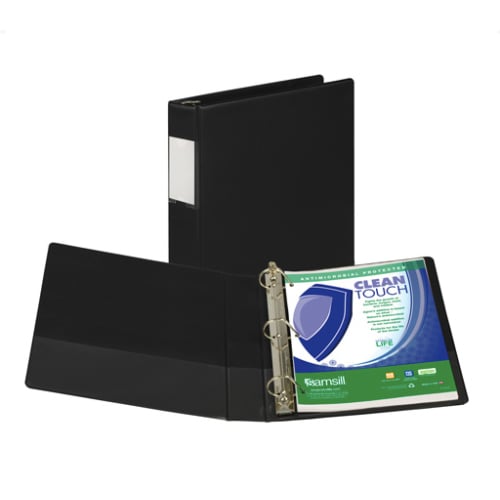 Samsill 1.5" Black Clean Touch Antimicrobial D-Ring Binder - 12pk