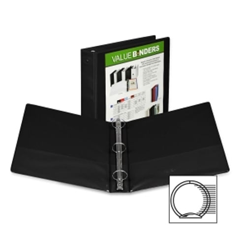 Samsill Black Economy Insertable Round Ring View Binder