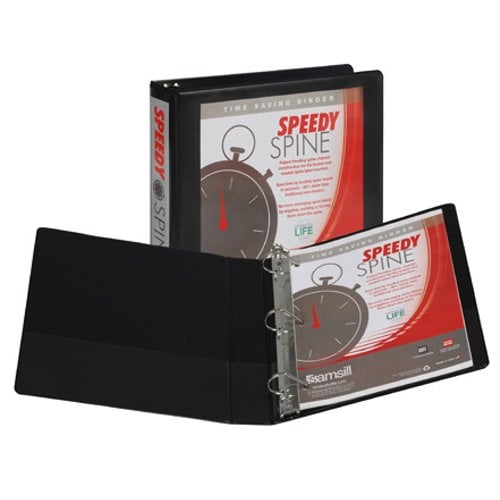 Samsill 1.5" Black Speedy Spine D-Ring View Binder - 12pk