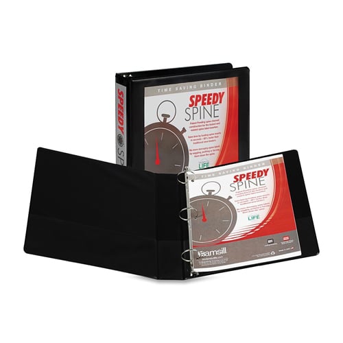 Samsill Black Speedy Spine Round Ring View Binder - 12pk