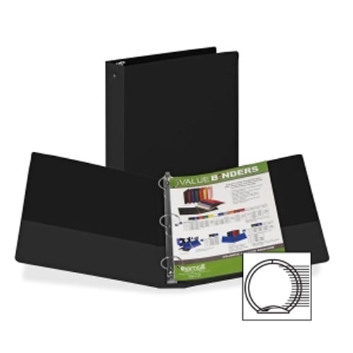 Samsill Black Value Round Ring Storage Binder