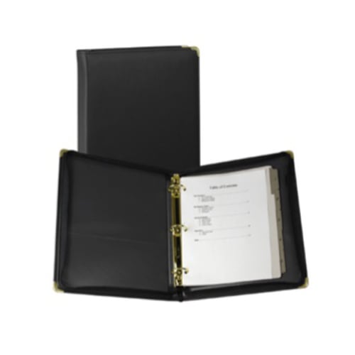 Samsill 1.5" Black Zippered Ring Binder Portfolio - 5pk