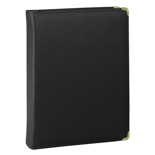 Samsill 1.5" Black Zippered Ring Binder Portfolio - 5pk
