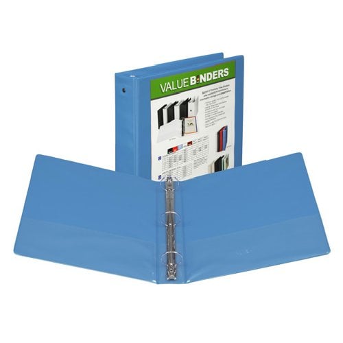 Samsill 1.5" Blue Economy Insertable Round Ring View Binder - 12pk