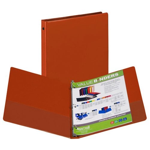 Samsill 1.5" Burnt Orange Value Round Ring Storage Binder - 12pk