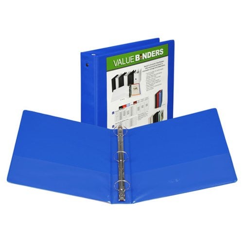 Samsill 1.5" Cobalt Economy Insertable Round Ring View Binder - 12pk